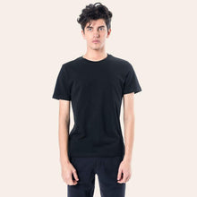 Load image into Gallery viewer, Bisiklet Yaka Tişört - Siyah