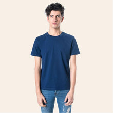 Load image into Gallery viewer, Bisiklet Yaka Tişört - Mürekkep Mavisi