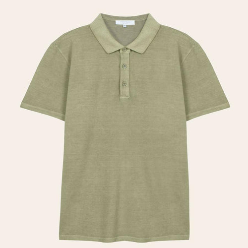 Parça Boyalı Polo - Zeytin Yeşili