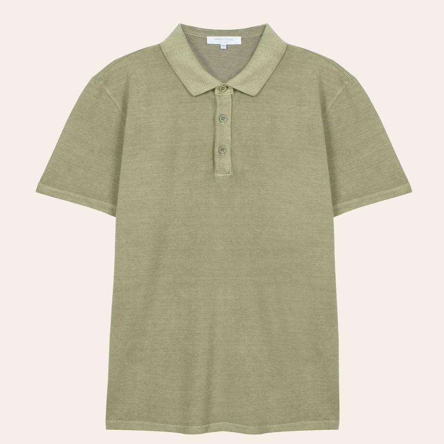 Parça Boyalı Polo - Zeytin Yeşili