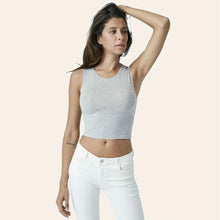 Load image into Gallery viewer, Likralı Crop Atlet - Gri Melanj