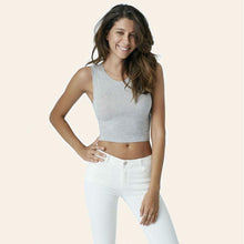 Load image into Gallery viewer, Likralı Crop Atlet - Gri Melanj