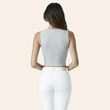 Load image into Gallery viewer, Likralı Crop Atlet - Gri Melanj