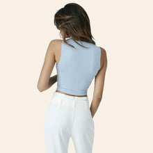 Load image into Gallery viewer, Likralı Crop Atlet - Mavi