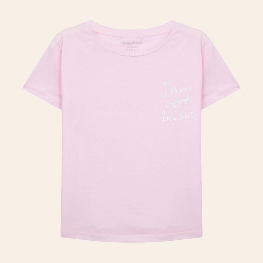 El Yazılı Logo Tişört - Pembe