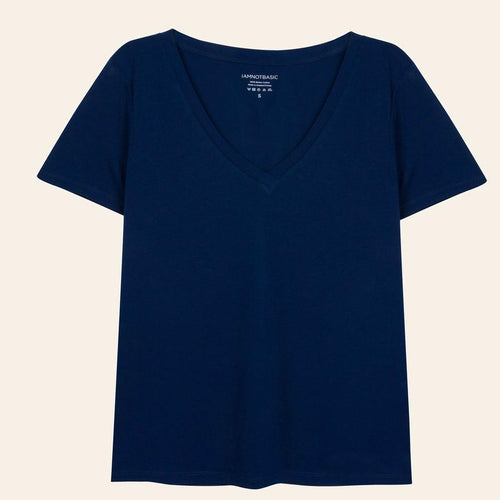 Derin V Tişört - Mürekkep Mavisi