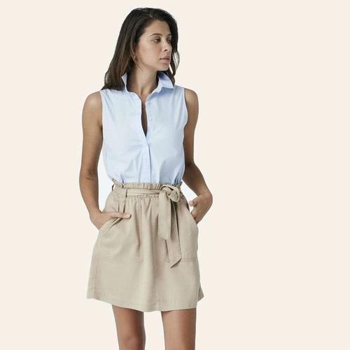 Kolsuz Poplin Gömlek - Mavi