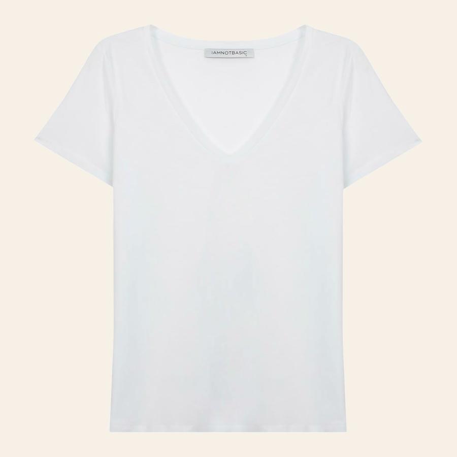 Derin V Tişört - Beyaz