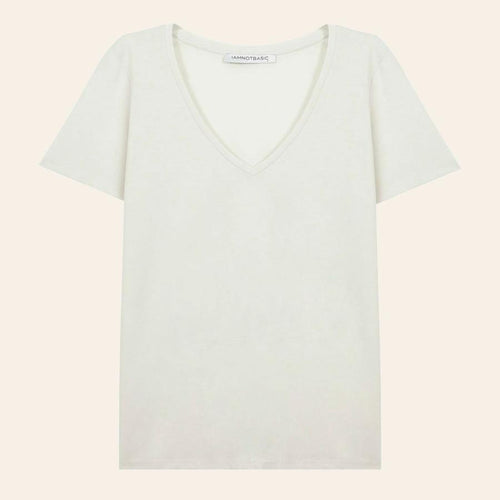 Derin V Tişört - Ekru