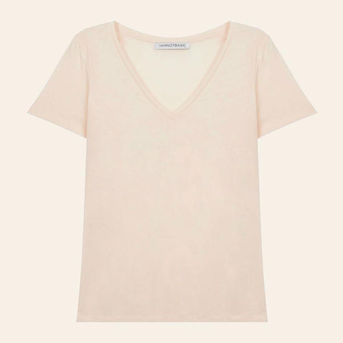 Derin V Tişört - Uçuk Pembe
